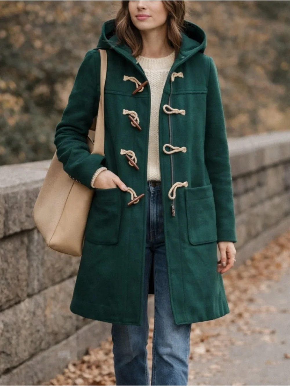 J.Crew Wool Cashmere Toggle Coat – Emerald Green – Size 6 - Picture 1 of 11